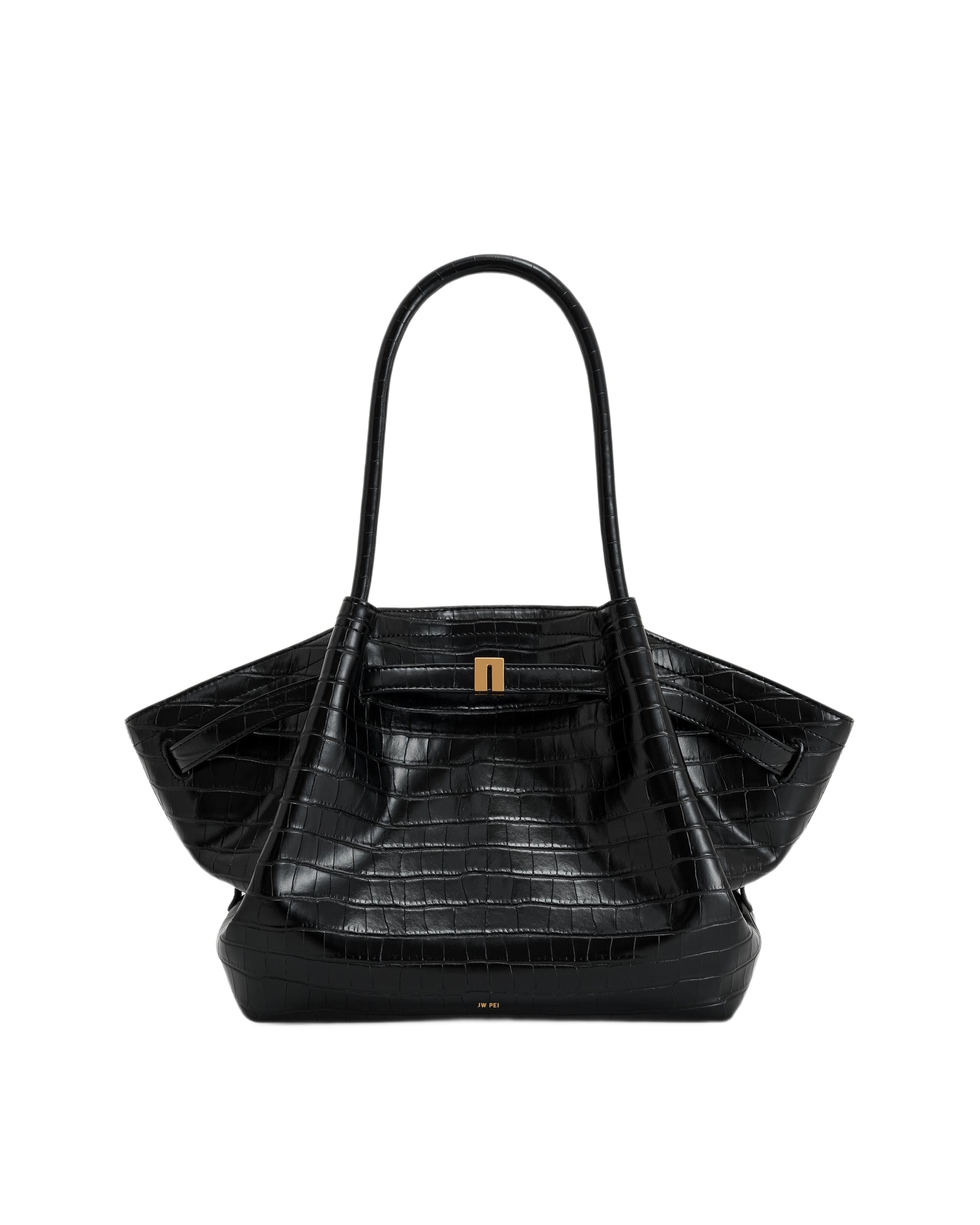 JW PEI Hana Medium Tote Bag — Чёрный крокодил