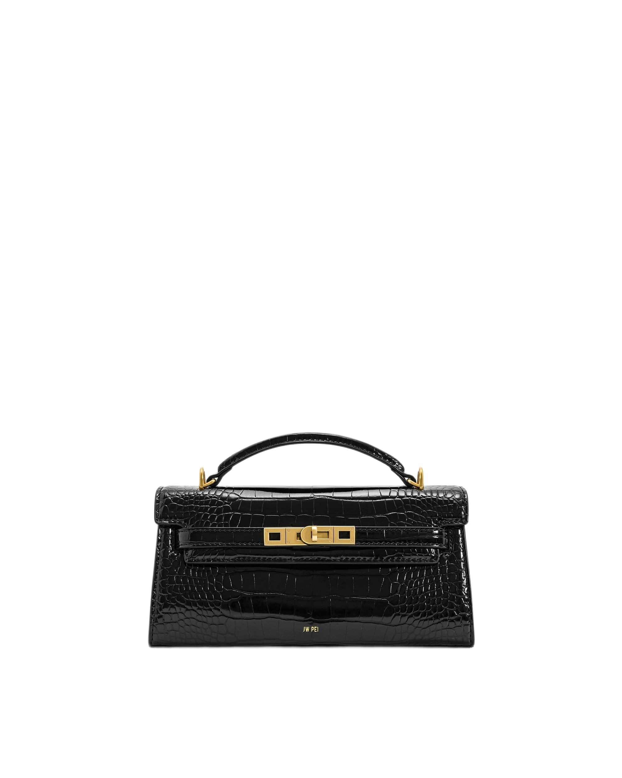 JW PEI Noor Top Handle Bag — Чёрный крокодил
